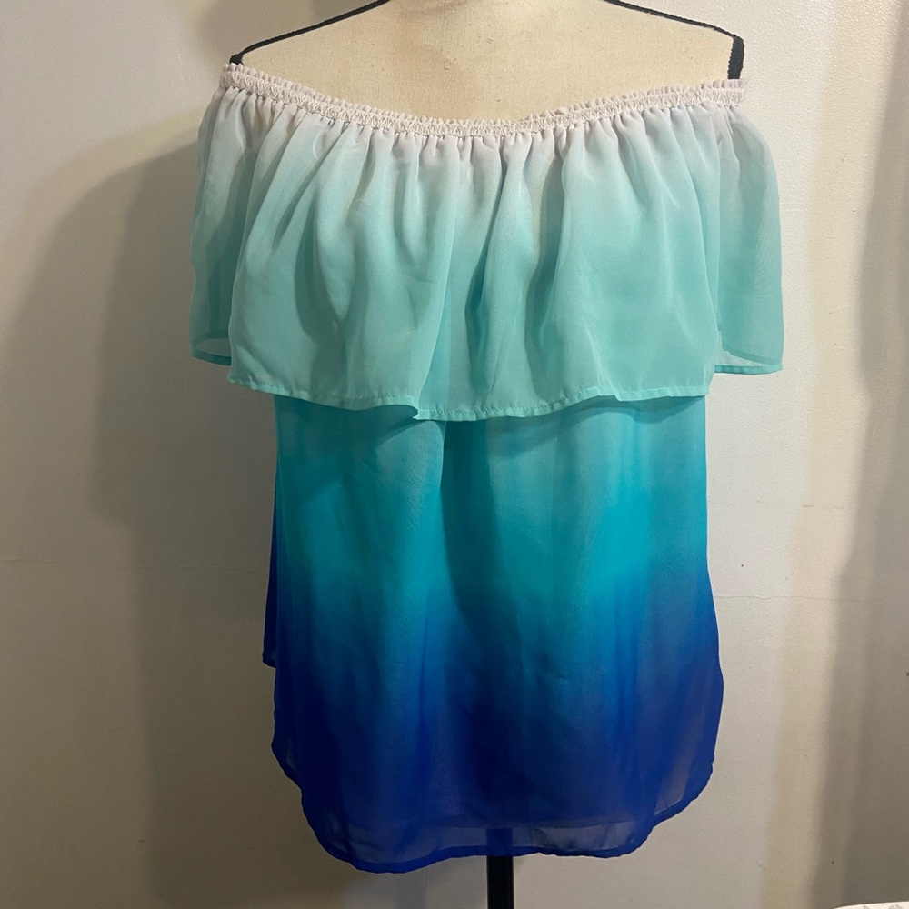 STYLUS Blue and White Top